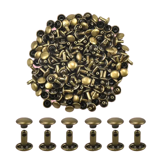Remaches doble cabeza color bronce 100 unidades